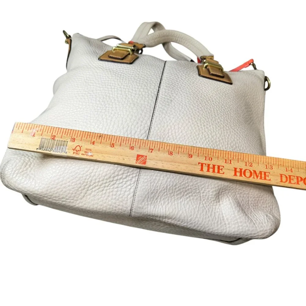 Coach Madison Phoebe Parchment Beige Pebbled Leather Shoulder Bag Tote 25304